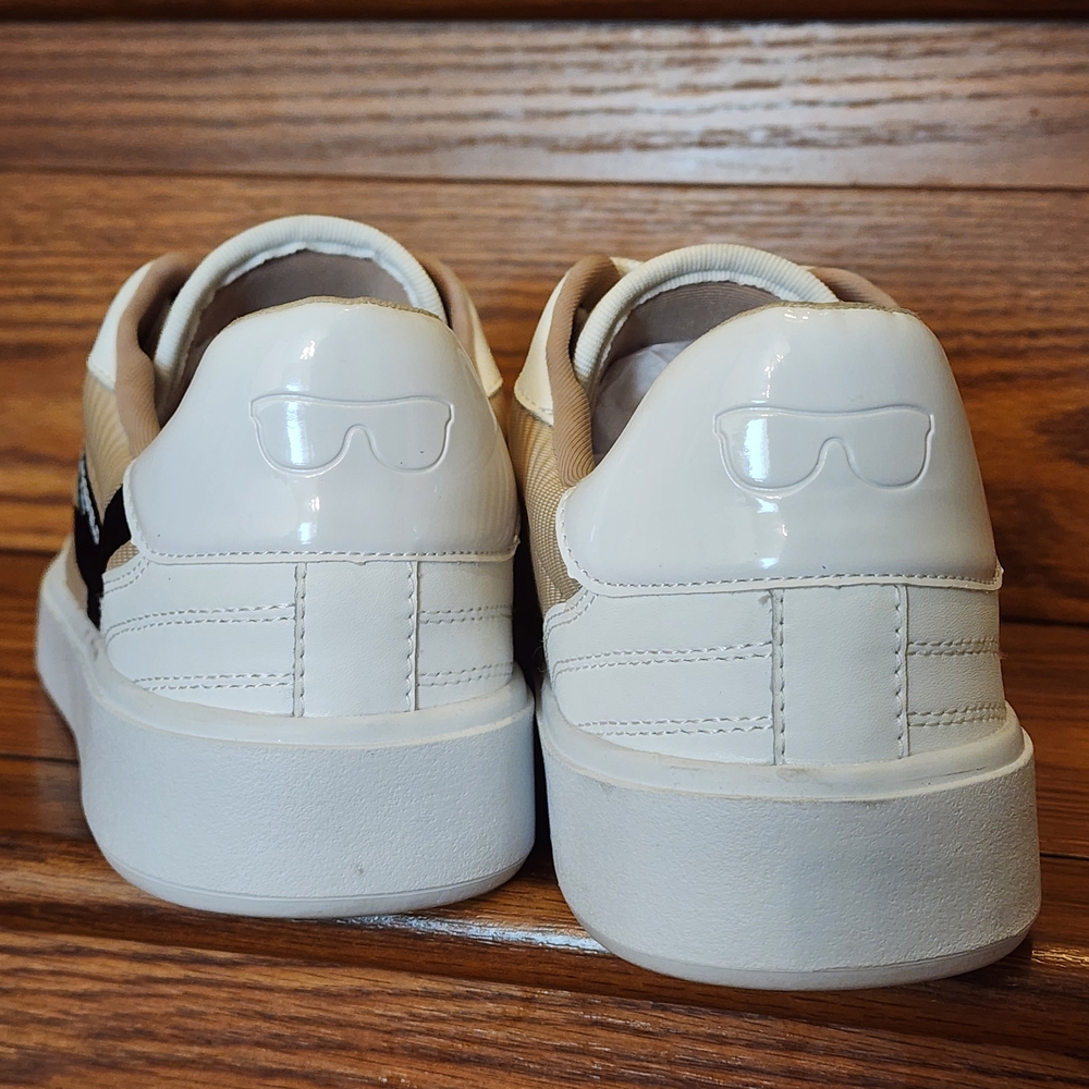 Karl Lagerfeld Paris Women’s Shila Platform Beige/ White Sneakers Size 11 - Picture 4 of 10